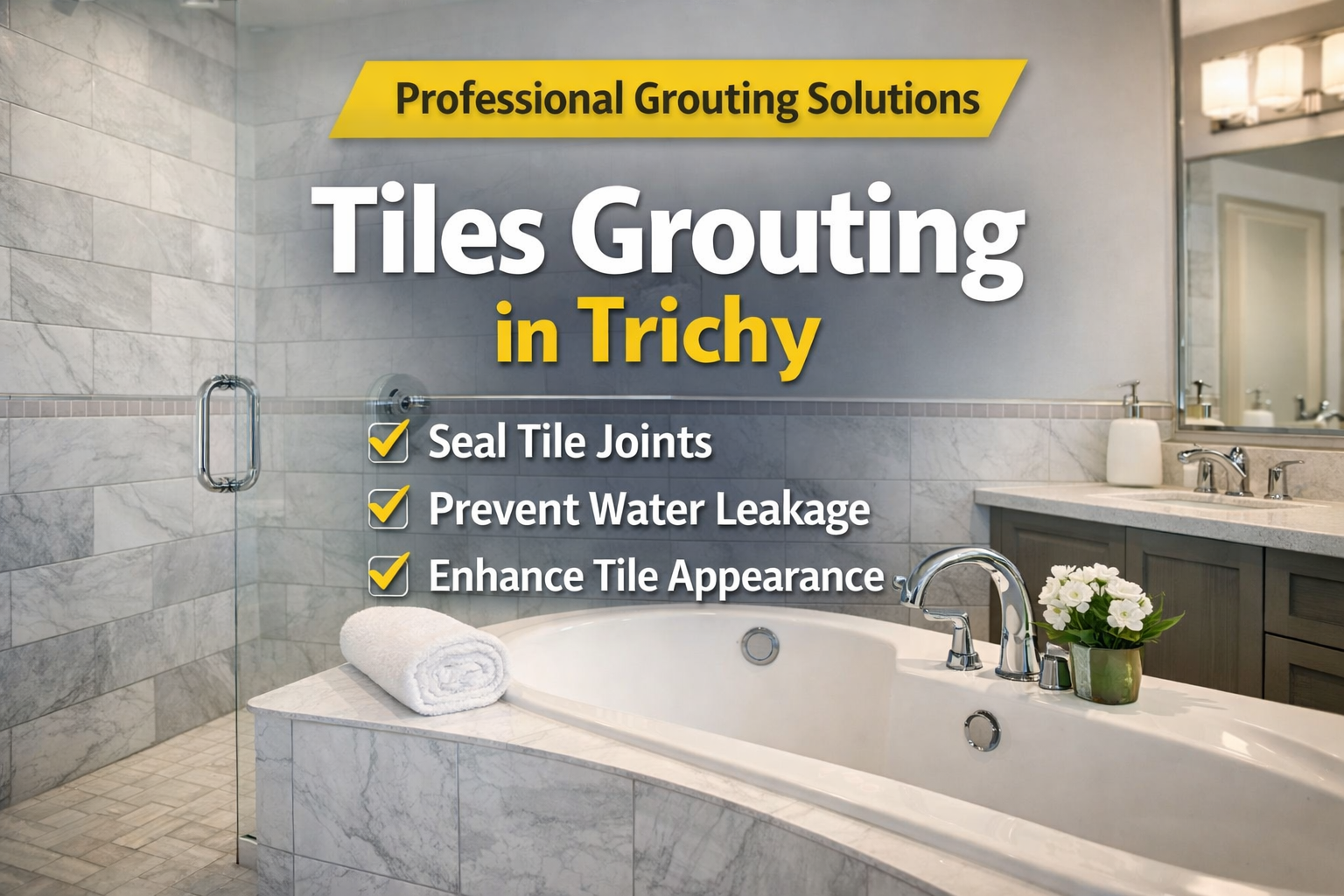 Tiles grouting work in Trichy tile joint filling service